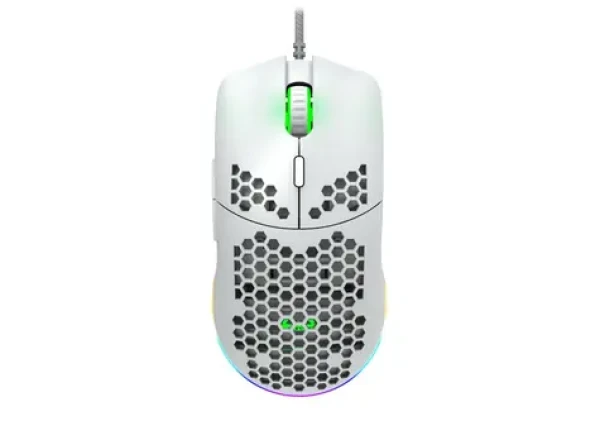 CANYON PUNCHER GM-11 bílá / Herní optická drátová myš / až 4200 DPI / 7 tlačítek / USB-A / RGB / 1.65 m (CND-SGM11W)
