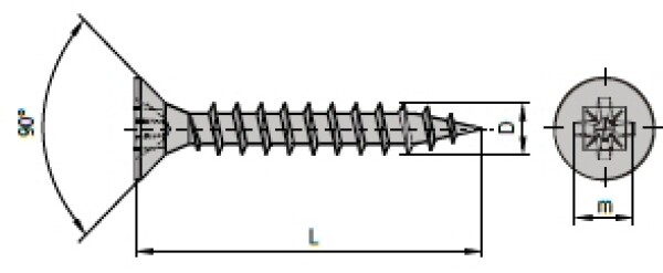 Strong vrut Uniquadrex velikost 4 velikost: 4 x 20 zinek bílý, nelze po kusech; pouze celá balení: 1000ks