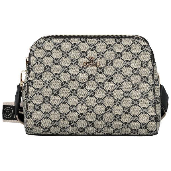 Stylová dámská koženková crossbody Maria, černobílá