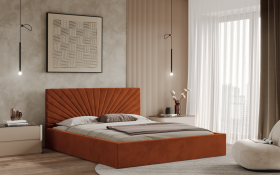 FRONTI Postel BACOLI 180x200 měděná s úložným prostorem