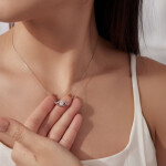 Stříbrný náhrdelník Evil Eye 0,5 ct MOISSANITE, stříbro 925/1000 + CERTIFIKÁT, Stříbrná 40 cm + 5 cm (prodloužení) certifikát GRA, hadřík na čištění stříbra, dárková krabička