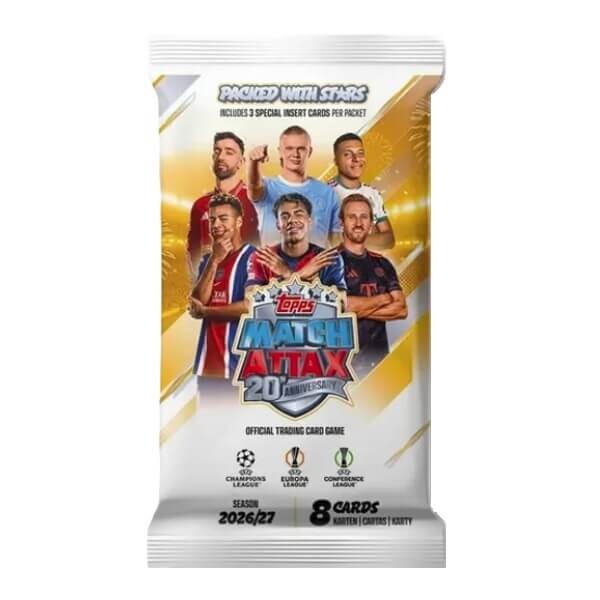 2026-2027 Topps Match Attax Booster Balíček - fotbalové karty
