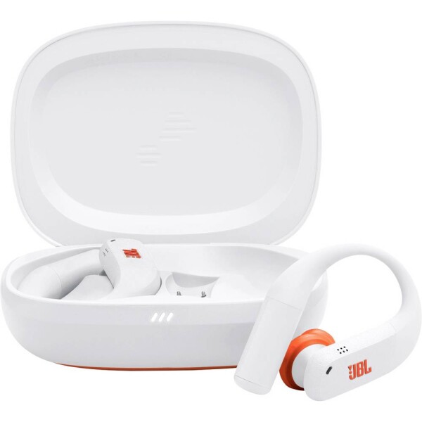 JBL Endurance Peak 4 špuntová sluchátka (In Ear) Bez kabelu, Bluetooth® bílá Potlačení hluku Nabíjecí pouzdro, za uši, odolné vůči potu, voděodolná, dotykové