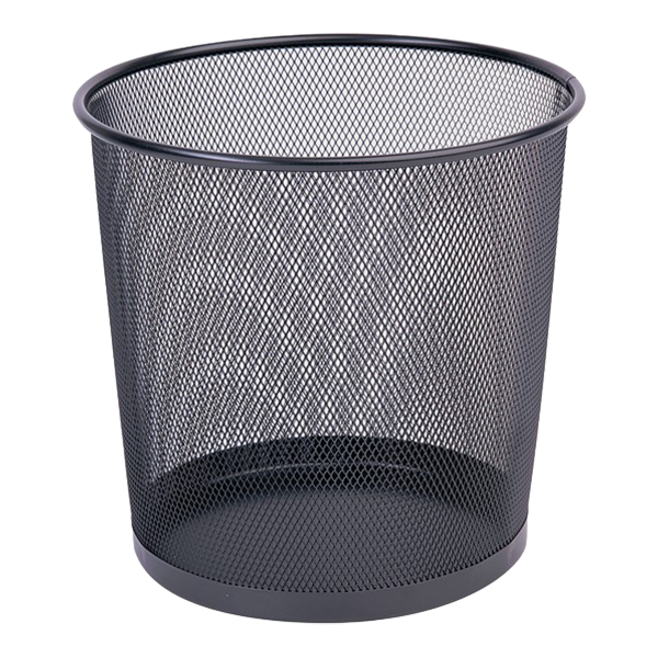 DONAU odpadkový koš Office Set, 12 l, Ø 265 mm, výška 280 mm, kov, černý