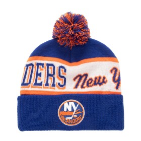 Mitchell & Ness Pánská zimní čepice New York Islanders NHL Block Sweep Pom Knit