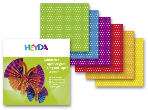 Heyda Origami 15x15cm 66 listů 70g puntík