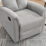 Relaxační křeslo, manuální ovládání, světle šedá látka