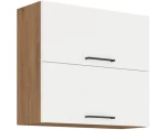 Horní kuchyňská skříňka Vigo, dub lancelot/bílý lesk, šířka 80 cm