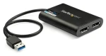 StarTech USB na 2x DisplayPort adaptér černá / Adaptér / 4K 60Hz / USB Typ-A / kompatibilní s Mac (USB32DP24K60)