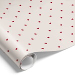 Det Gamle Apotek Balicí papír White/Red Hearts – 5 m, bílá barva, papír