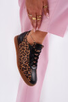 Dámské Kožené Sportovní Boty S Leopardím Vzorem Laura 2935 Hnědé 36