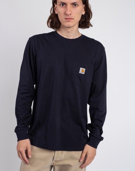 Tričko Carhartt WIP L/S Pocket T-Shirt Dark Navy