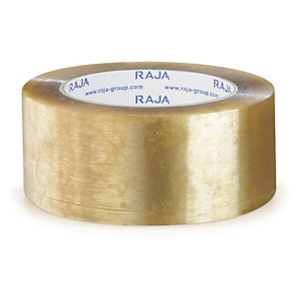 36 x PP lepicí páska s firemním potiskem RAJA, standardní, 2 barevný potisk,průhledná, 48mm x 66m