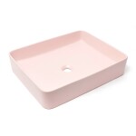 Umyvadlo na desku SAT Infinitio 50x40 cm růžová mat bez přepadu SATINF5040PM SATINF5040PM