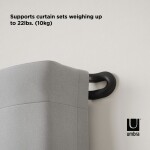 Černá roztažitelná dvojitá garnýž 107-305 cm Umbra MIDNIGHT - pro zatemňovací závěsy