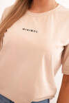 Dámská bavlněná blůza s potiskem Minimal béžová UNI