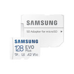 SAMSUNG EVO Plus Micro SDXC 128GB + SD adaptér / U3 / V30 / A2 / Čtení: 130MBps (MB-MC128KA/EU)