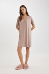 DEFACTO Fall in Love Neck Viscose Short Sleeve Nightgown