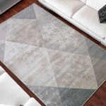 DumDekorace Béžový koberec s moderním geometrickým vzorem