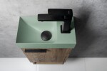 SAPHO - PICCOLINO betonové umývátko 30,8x17cm, baterie vpravo, zelená mat PK30523