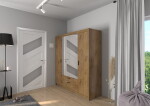 FRONTI Šatní skříň ELENA 4D Zrcadlo Dub lefkas 9964