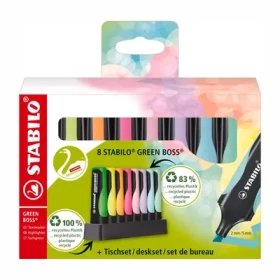 STABILO® GREEN BOSS - 8 ks deskset - 8 různých barev (6070/08-5)