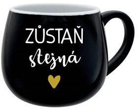 ZŮSTAŇ STEJNÁ černý keramický hrníček 300 ml