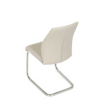 Židle jídelní, krémová ekokůže, pohupová podnož broušený nerez
