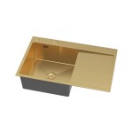 Erga HD, 1-komorový ocelový dřez 780x490x210 mm, levý, zlatá, ERG-MLS-HD7849LG