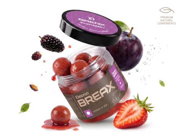 Delphin Boilies v dipu BreaX/SweetBERRY Moruše-Jahoda-Švestka 200ml,Delphin Boilies v dipu BreaX/SweetBERRY Moruše-Jahoda-Švestka 200ml