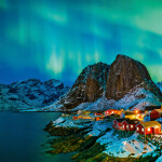 Nástěnný poznámkový kalendář 2026 NOTIQUE - Polární záře, 30 x 30 cm - BEZ ČEŠTINY