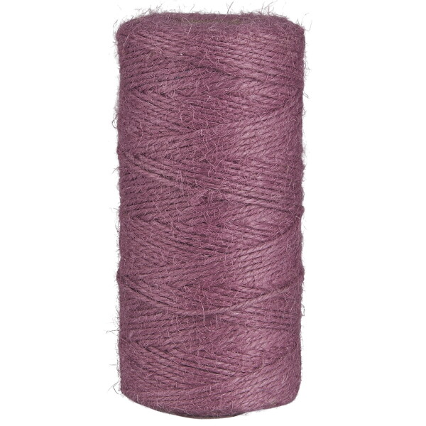 Ib Laursen Jutový provázek Dusty Violet 100 m, fialová barva, textil