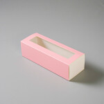 Cake star Krabička na makronky růžová 20,8x7,4x5,6 cm (na 6 kusů)