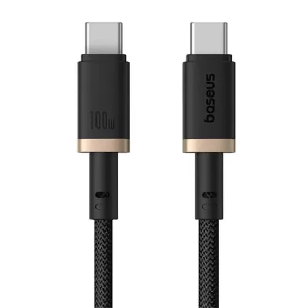 Baseus Dura (P10377803U01-00) Rychlonabíjecí kabel USB-C/USB-C 100W 1m černo-zlatá (P10377803U01-00)