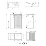 CERANO - Umyvadlová skříňka pro WC Sofia - černá matná + umyvadlo z litého mramoru Sofia - černá matná - 50x70x25 CER-278762