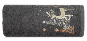 Bavlněný vánoční ručník šedý jelenem