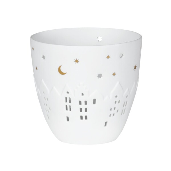 Räder Porcelánový svícen Poetry Houses, bílá barva, porcelán