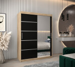 Šatní skříň Abi V2 Barva korpusu: Dub Sonoma, Rozměry: 200 cm, Dveře: Dub sonoma