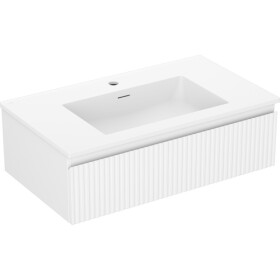 MEXEN/S - Rivel koupelnová skříňka 80 cm s umyvadlem Otis, 1 šuplík, reliéf , bílá mat 91A20-08023-1-BF01-W18M01