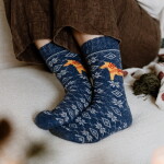 WOOLWEAR of Scandinavia Vlněné ponožky Blue/Yellow Dalahest no. 121 39/42, modrá barva, textil