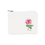 GREEN GATE Kosmetická taštička s výšivkou Agnes White, bílá barva, textil