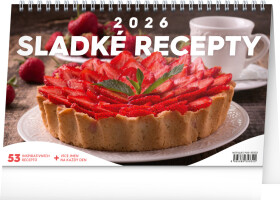 Kalendář 2026 stolní: Sladké recepty, 23,1 x 14,5 cm