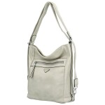 Praktická dámská koženková kabelka/batoh Ida new, světle šedá