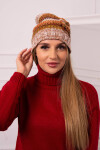 Monika fleecová čepice K256 red+camel UNI