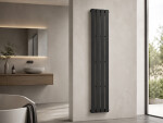 CERANO - Koupelnový radiátor Arlen - boční připojení - 558 W - černá matná - 1800x300 mm CER-278650