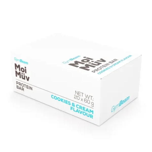 MoiMüv Protein Bar - GymBeam (cookies cream, 20 x 60 g) (30248-8-20x60g-cookies&krém)