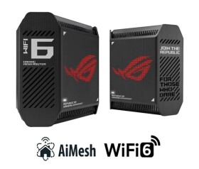 ASUS GT6 2-pack black Wireless AX10000 ROG Rapture Wifi 6 Tri-band Gaming Mesh System EDF_151727