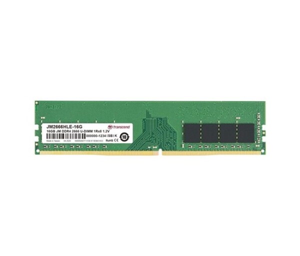 TRANSCEND DIMM DDR4 16GB 2666MHz 1Rx8 2Gx8 CL19 1.2V EDF_985110