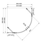 CERSANIT - Čtvrtkruhový sprchový kout JOTA, zlatý, 90x90x195, čiré sklo S160-041