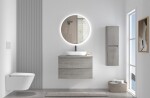 CERANO - Koupelnová skříňka Carole + deska pod umyvadlo Navira Pro - 36 mm - betonově šedá - 60x51,6x46 CER-668252